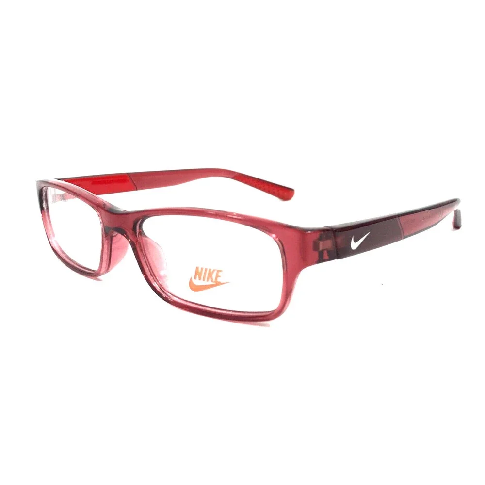 Nike Kids Eyeglasses Frame 5534 610 Crystal Gym Red Rectangle Full Rim 45-14-125
